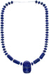 Southwest Sterling Silver Lapis Bead Necklace And Pendant KX120894